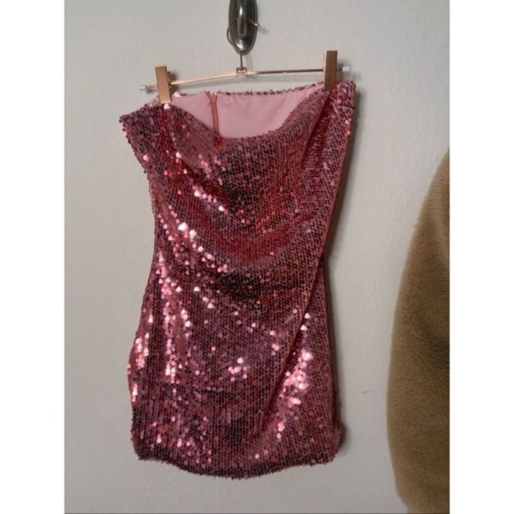 Pink sequin mini dress